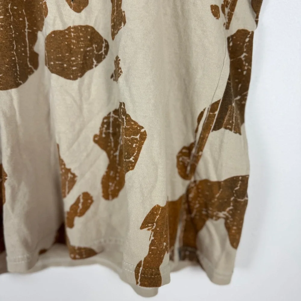 American Highway Wild West Cow Print Oversized T Shirt Youth Size L Western Chic